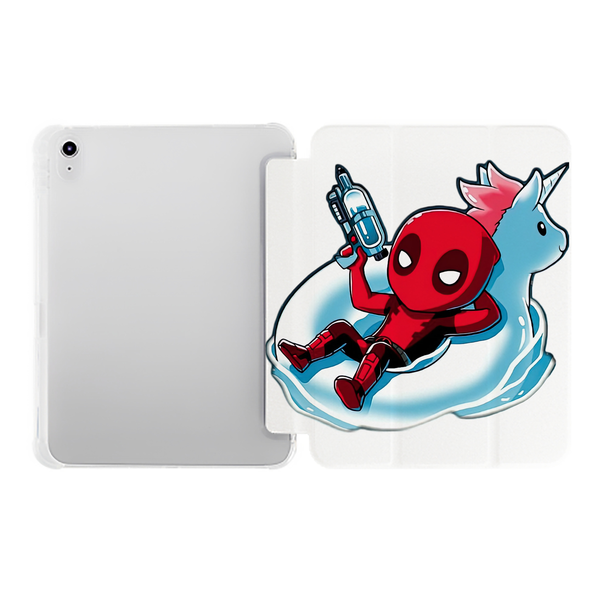 （画像用） Deadpool デッドプール IPad ケース ペン収納付き 三つ折りスタンド PUレザー×シリコン 対応機種9.5/10.5/10.9インチ